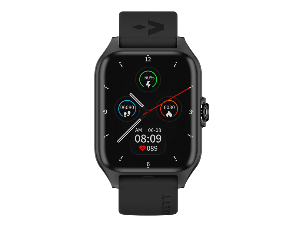 Garett GRC Activity 2 Smartwatch με AMOLED Display, Voice Assistant, Smart App, Παλμογράφο & Μπαταρία έως 7 Ημέρες, Black Matt