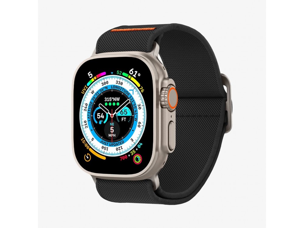 Spigen Lite Fit Ultra Apple Watch 44 / 45 / 46mm / Ultra 49mm, Ανταλλακτικό Λουράκι Υφασμάτινο, Black