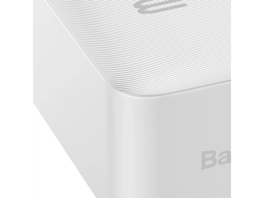 Baseus Bipow Overseas Edition Power Bank 30000mAh 20W with Power Delivery / QC3.0 & Micro USB Cable 25cm, White