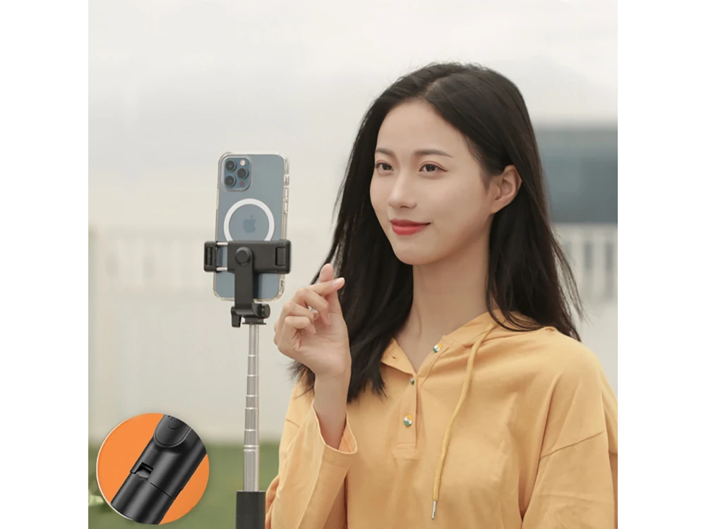 WHS1Y Bluetooth Selfie Stick & Τρίποδο με Remote, 170cm Επεκτεινόμενο Wireless Handheld Tripod για Smartphone έως 6.7"