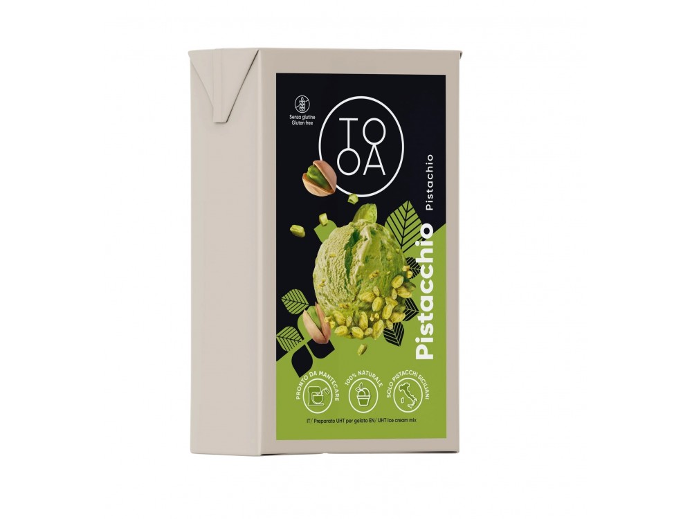 Pistachio TooA Gelato with Sicilian Pistachios from 100% Natural Ingredients Free of Preservatives & Gluten (Package 1L)