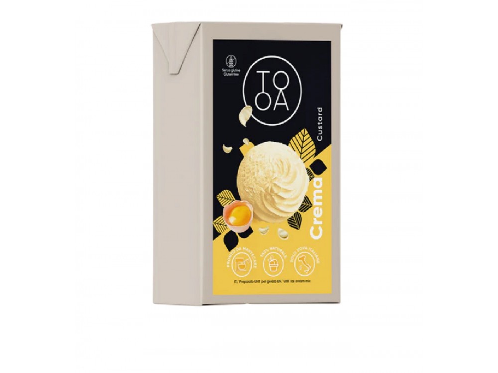 Crema TooA Gelato with Piemonte Cream, from 100% Natural Ingredients, No Preservatives & Gluten (Package 1L)