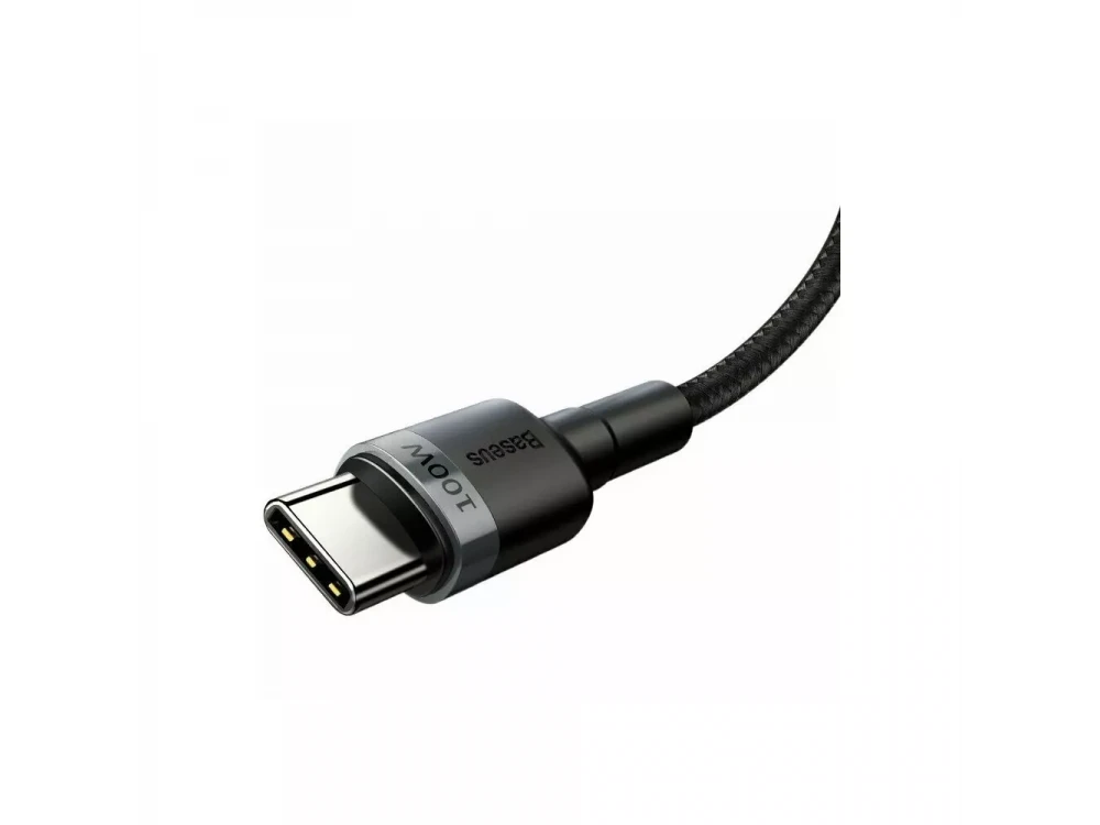 Baseus Cafule Καλώδιο USB-C σε USB-C 5Α / 100W, 2μ. με Νάυλον Ύφανση, Μαύρο / Γκρί