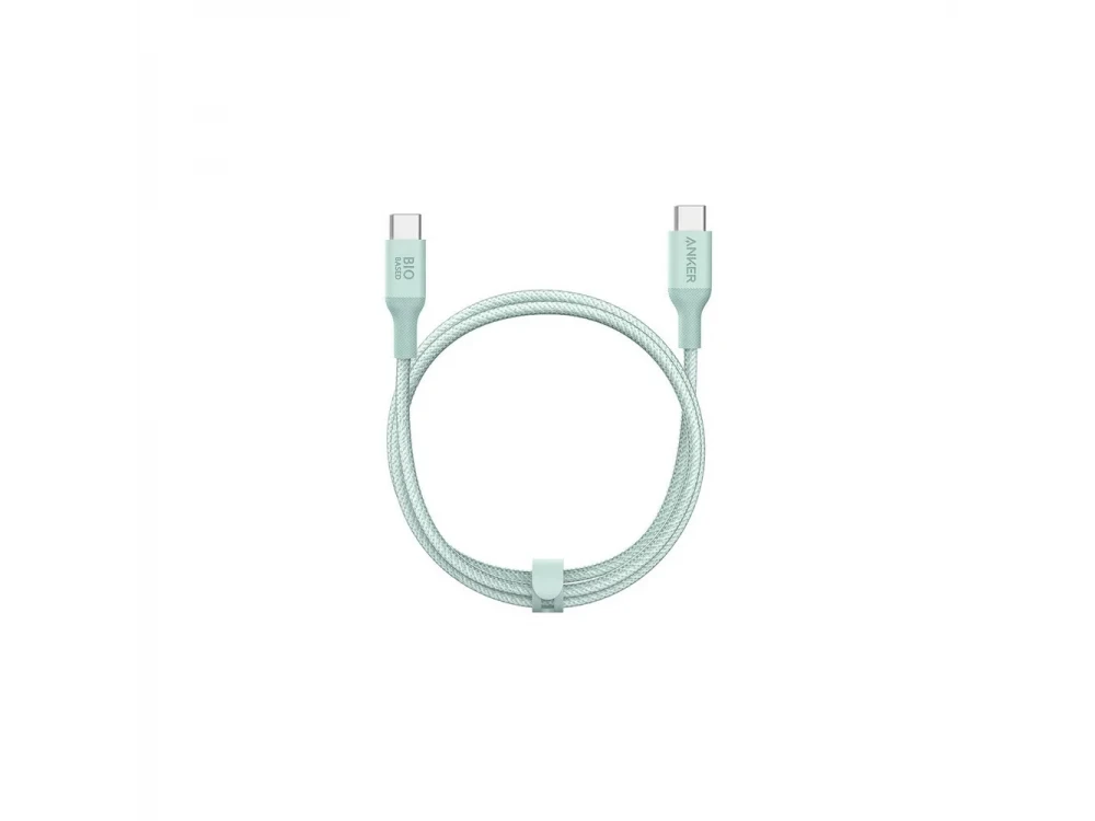 Anker 544 USB-C to USB-C cable 1.8m. Support USB-IF 100W, Bio-Based with Nylon Weave, Natural Green