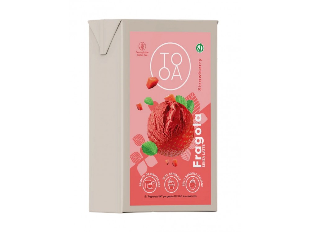 Fragola TooA Gelato Vegan με Ιταλικές Φράουλες, από 100% Φυσικά Συστατικά Χωρίς Συντηρητικά Γλουτένη & Λακτόζη (Συσκευασία 1L)