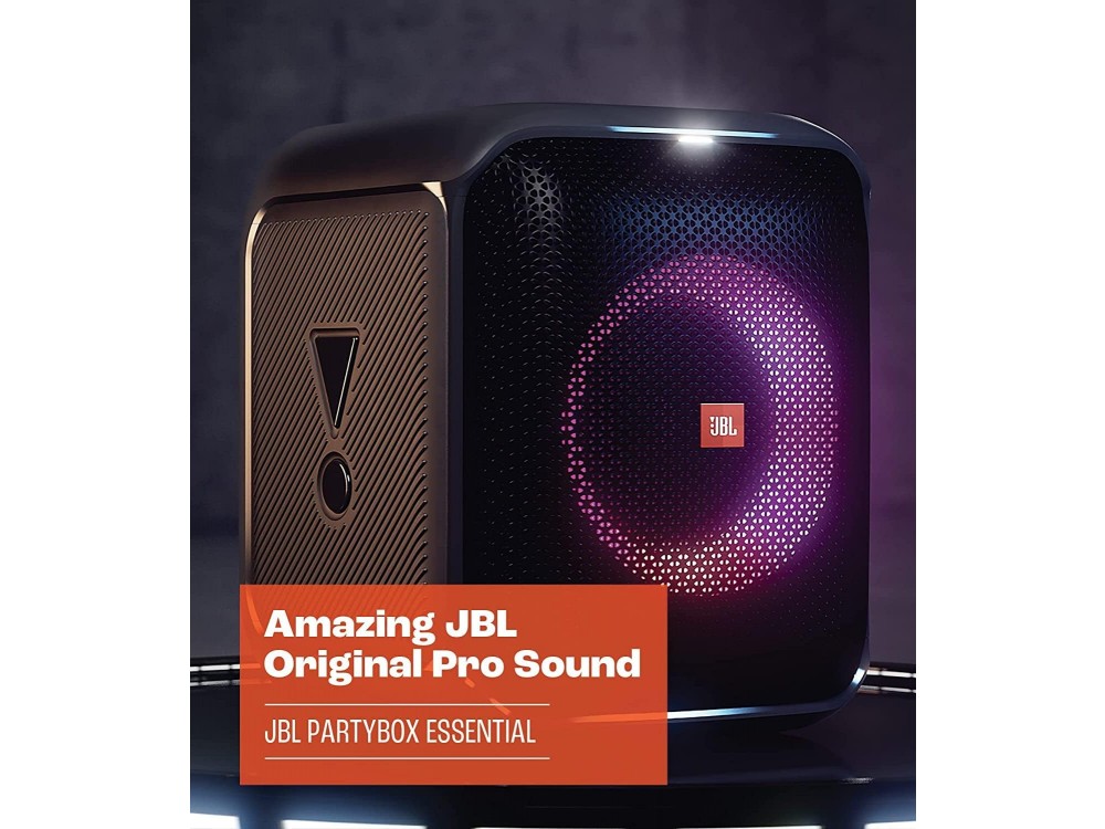 JBL Partybox Encore Essential, Φορητό Ηχείο Bluetooth 100W, IPX4, με Λειτουργία Karaoke & Διάρκεια Μπαταρίας έως 6 Ώρες, Black