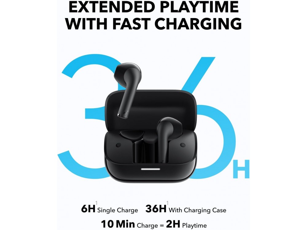 Anker Soundcore K20i TWS, Ασύρματα Semi-In-EarBluetooth 5.3 Ακουστικά με Fast Charge, ENC, 2 Mics & AI Noise Reduction, Black