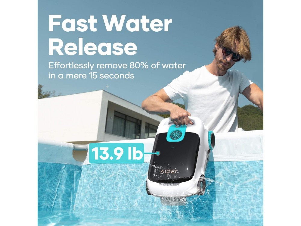 AIPER Scuba L1 Cordless Robotic Pool Cleaner, Σκούπα Ρομπότ για Πισίνες έως 100m2 με Διάρκεια Μπαταρίας έως 100 Λεπτά