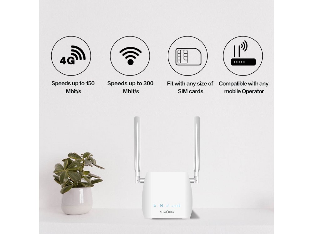 Strong 4G LTE Router 300, Wireless 4G Mobile Router with Ethernet Port