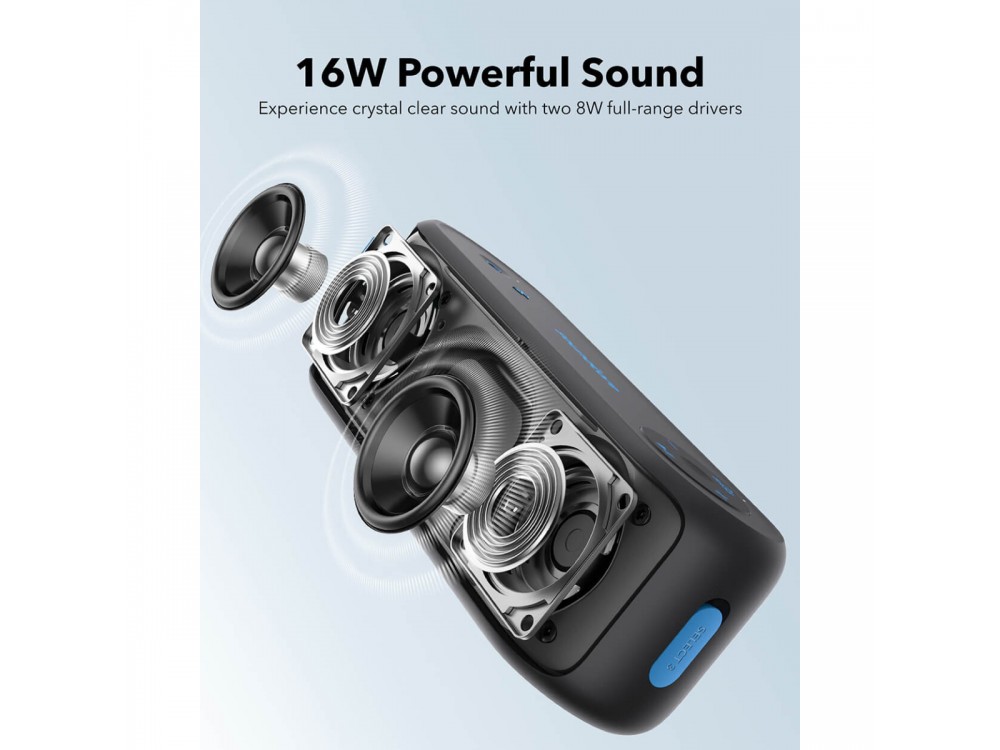 Anker Soundcore Select 3, Portable Bluetooth Speaker 16W with BassUp, IPX7 with 20H Playtime, Black