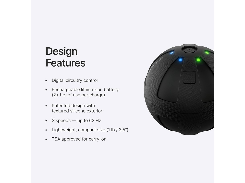 Hyperice Hypersphere Mini Vibrating Massage Ball, Μπάλα Μασάζ και ανάκαμψης Μυών, με 3 Ταχύτητες Δόνησης