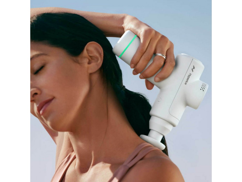 Hyperice Hypervolt Go 2 Massage Gun, Συσκευή Μασάζ και ανάκαμψης Μυών, Ασύρματη με 3 Επίπεδα Ταχύτητας & 2 Κεφαλές, Arctic Grey