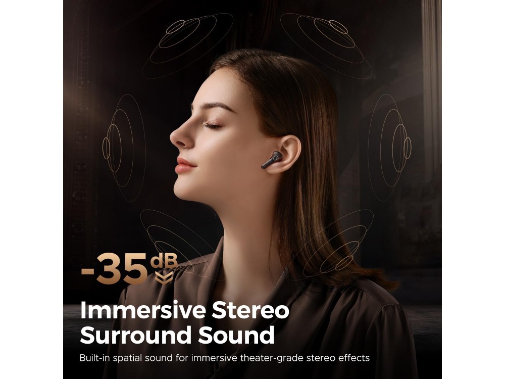 SoundPEATS T3 Pro Bluetooth 5.4 Ακουστικά TWS με AI-Enhanced Calls & App, Black