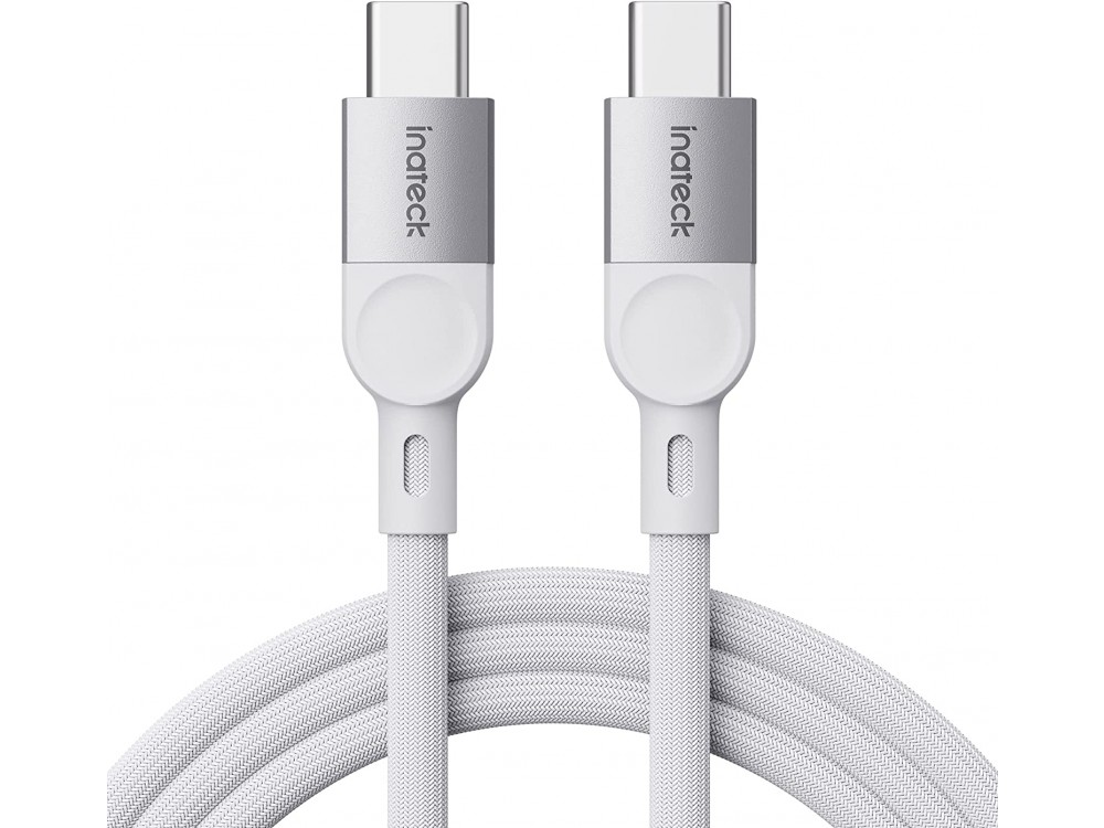 Inateck USB-C σε USB-C Καλώδιο 2μ. με Κατασκευή από Νάυλον, Υποστήριξη PD3.0/QC4.0/FCP & 5A / 100W, Λευκό