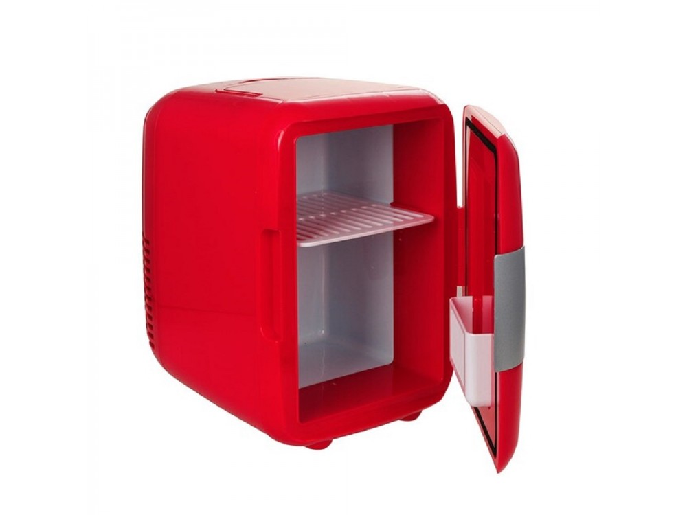 Emerio Mini Fridge 4L, Mini Portable Refrigerator with Cooling / Heating Function 12V / 220V, Red