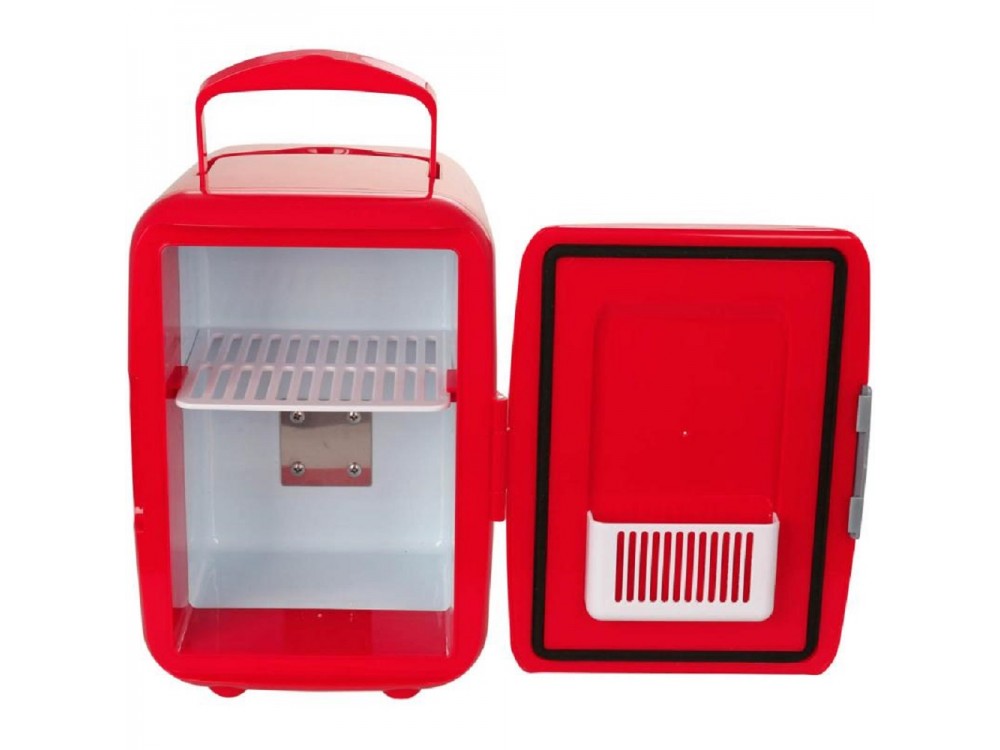 Emerio Mini Fridge 4L, Mini Portable Refrigerator with Cooling / Heating Function 12V / 220V, Red