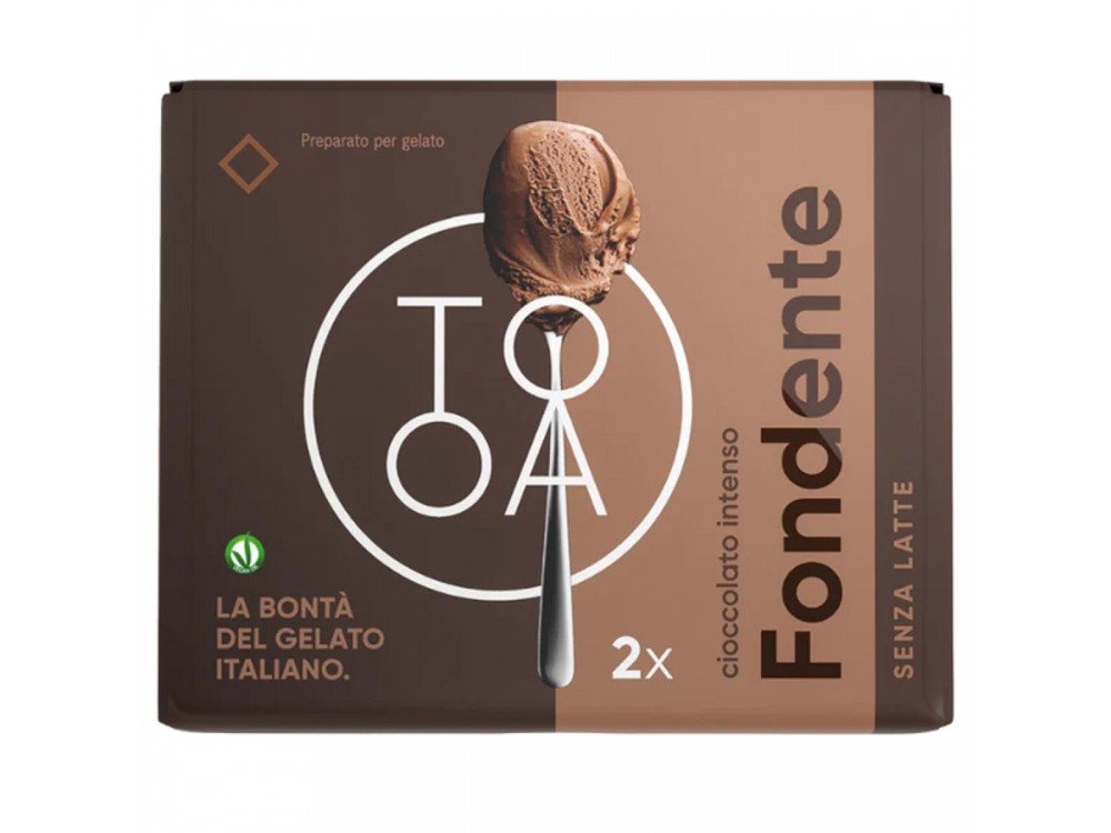 Fondente TooA Gelato Vegan with Dark Madagascar Chocolate 100% Natural Ingredients Free of Preservatives & Gluten (Set of 2 Pods)