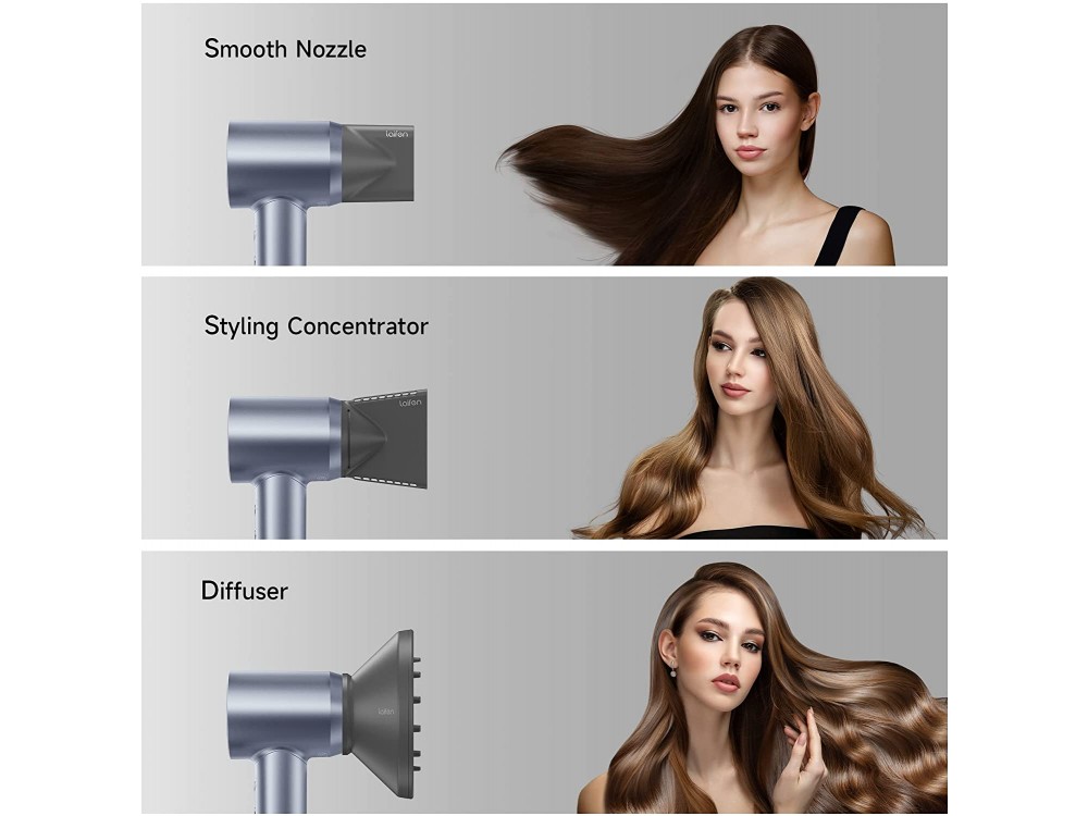 Laifen Swift Special Hair Dryer, Ionic Πιστολάκι Μαλλιών με Φυσούνα, 2 Εξαρτήματα & 1.8μ. Καλώδιο, 1600W, Silver