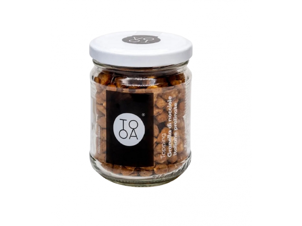 Nocciola TooA Topping with Sugar-coated Chopped Italian hazelnuts, Chopped Caramelized Hazelnuts for Gelato, Gluten Free