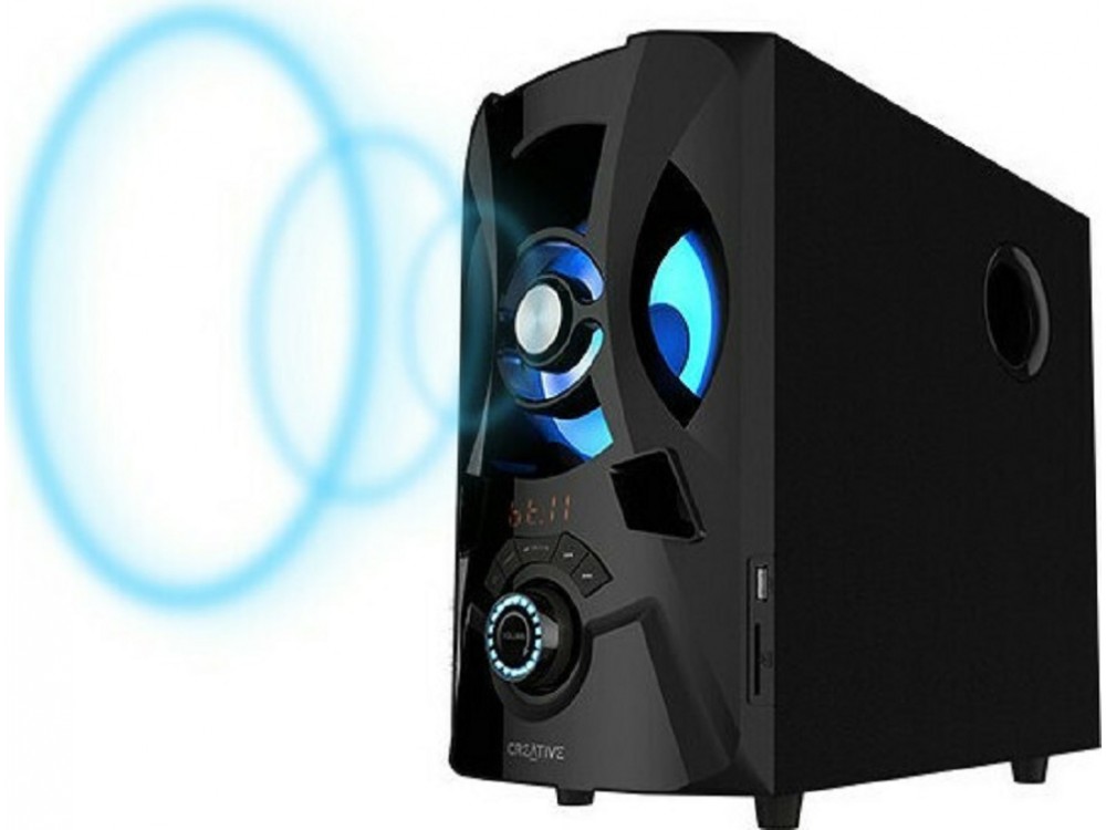 Creative SBS E2900 Wireless Computer Speakers 2.1 with Backlit LED, Bluetooth & 60W Power, Black