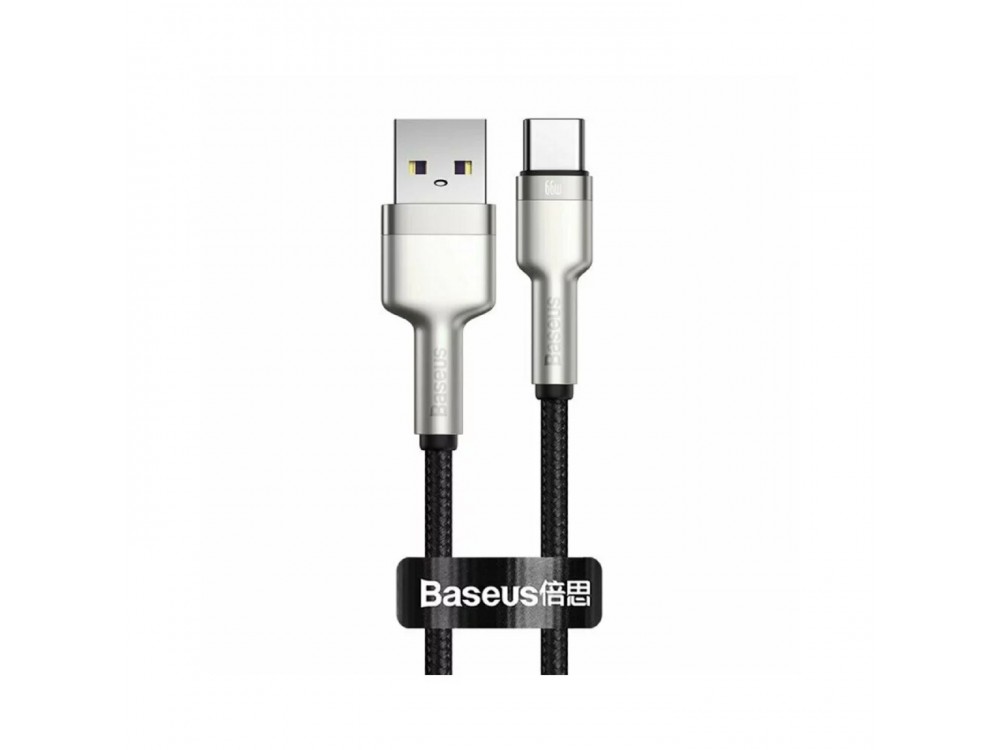 Baseus Cafule Cable USB-C to USB-A 66W, 1m. with Nylon Weave, Silver / Black