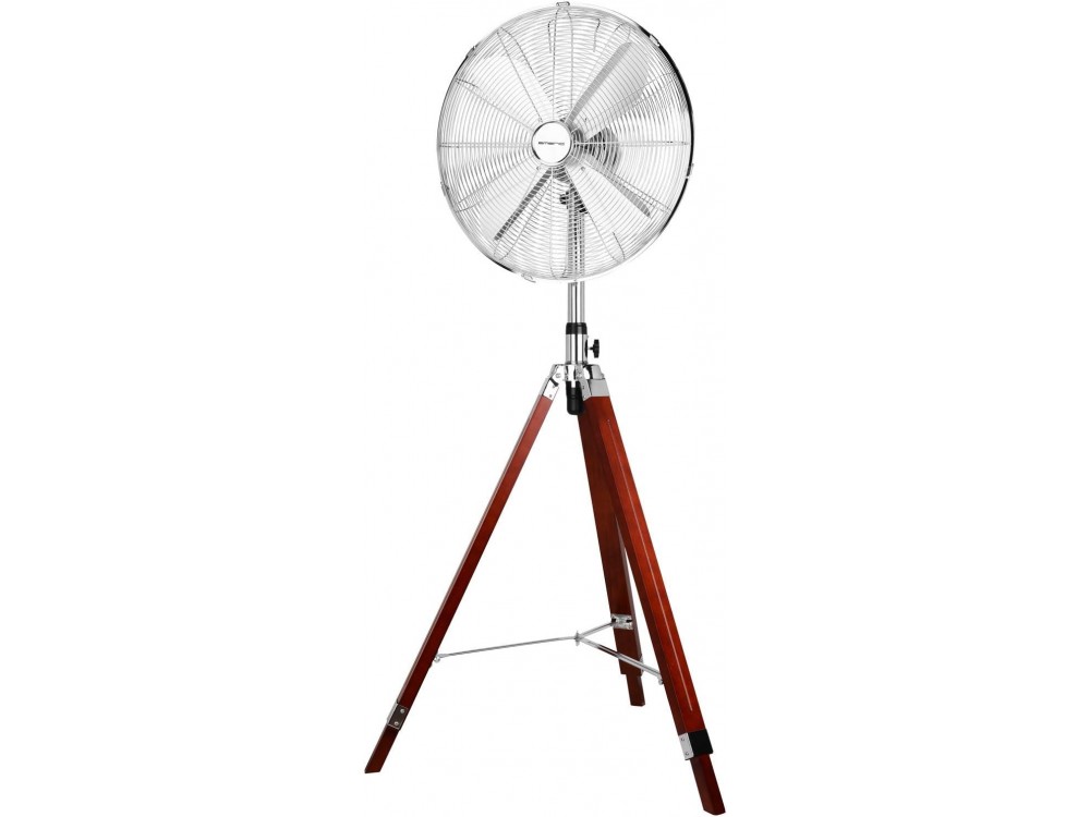 Emerio Fan Retro Wooden Finish, Diameter 40cm Height 130cm, with Adjustable Height & Volume, Rotatable