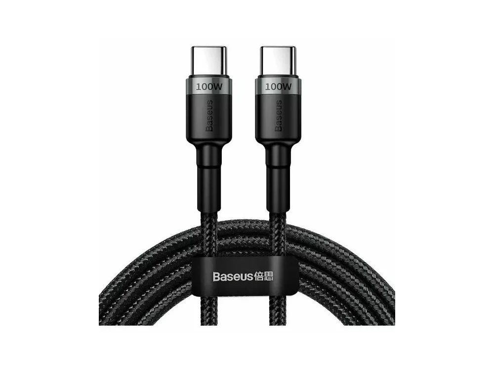 Baseus Cafule Cable USB-C to USB-C 5A / 100W, 2m. Nylon Braded, Black / Grey