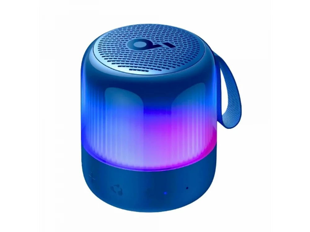 Anker Soundcore Glow Mini, Portable Bluetooth Speaker 8W with RGB Light Show, App, TWS & PartyCast 2.0, IP67, Blue