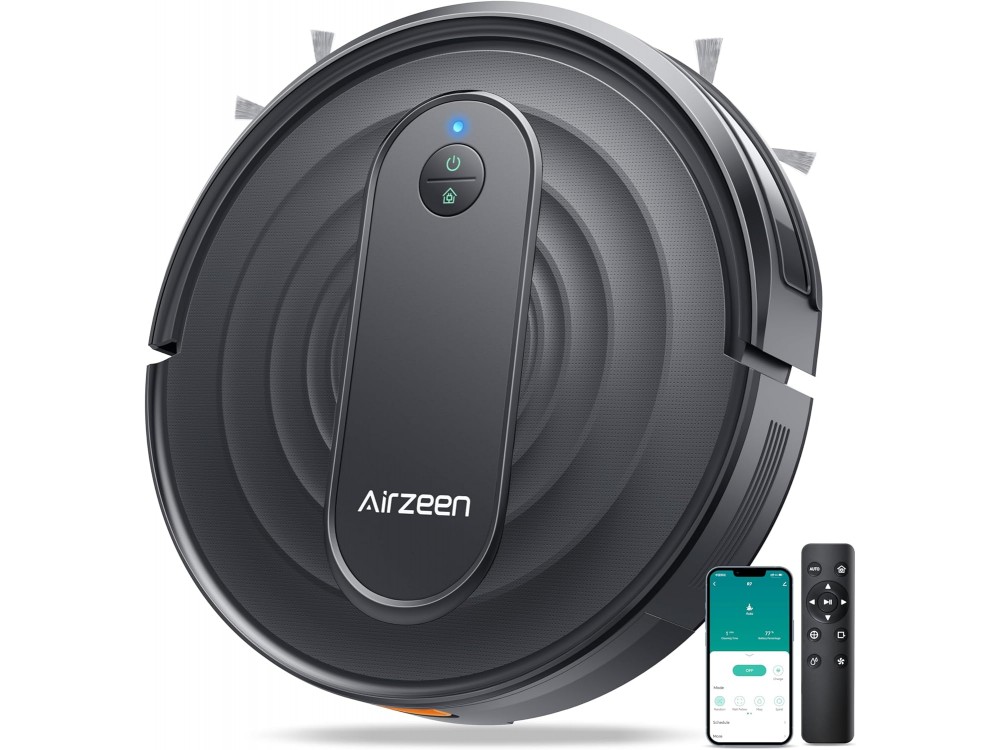 Airzeen R7 Smart Robot Vacuum / Mopping Cleaner 3000Pa, Λειτουργία Σφουγγαρίσματος, Έλεγχο μέσω APP & Smart Navigation, Black