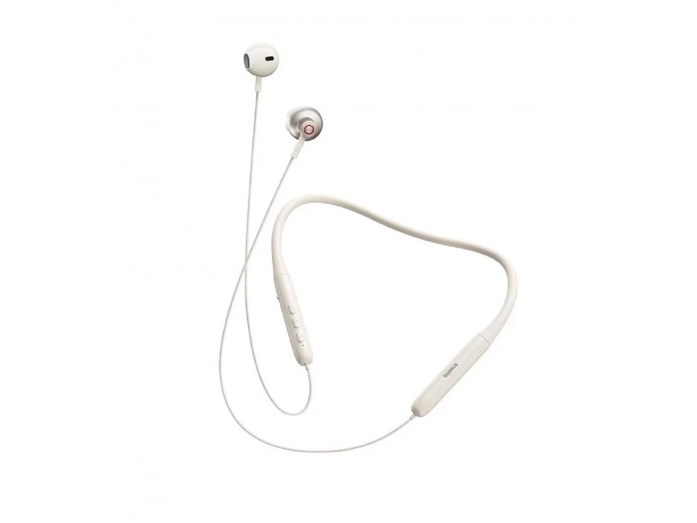 Baseus Bowie P1 Neckband Bluetooth 5.2 Ακουστικά, Low Latency, 30Η Playtime (2023 Upgrade), Stellar White