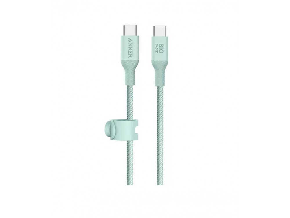 Anker 544 USB-C to USB-C cable 1.8m. Support USB-IF 100W, Bio-Based with Nylon Weave, Natural Green