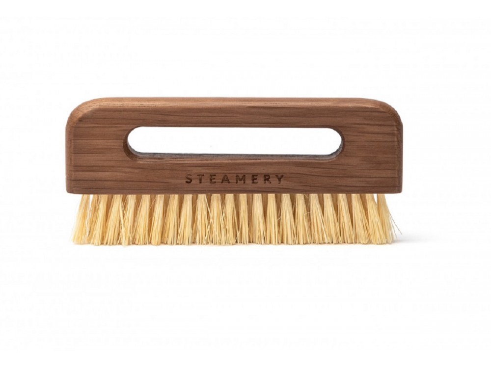 Steamery Pocket Brush, Wooden Mini Clothes Cleaning Brush, With Oak Handle and Vegan Agave Straw Bristles