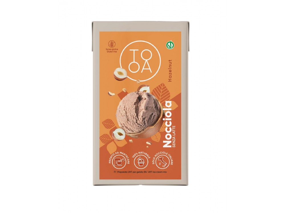 Nocciola TooA Gelato Vegan με Φουντούκια Καμπανίας από 100% Φυσικά Συστατικά Χωρίς Συντηρητικά Γλουτένη & Λακτόζη Συσκευασία 1L