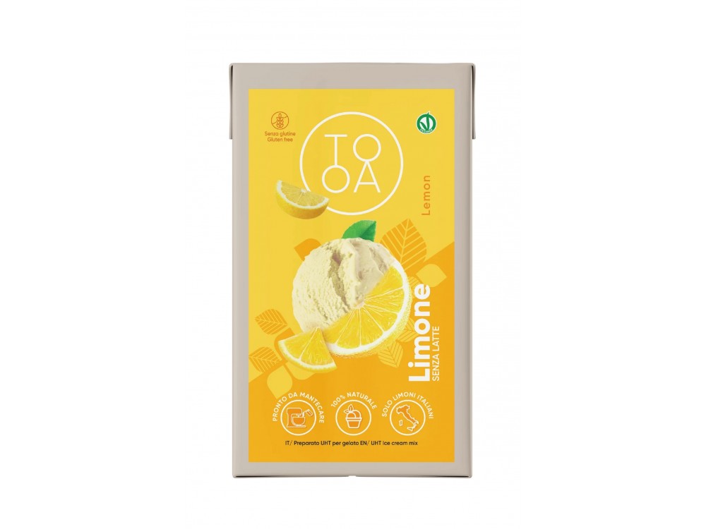 Limone TooA Gelato Vegan με Λεμόνι Sorrento, από 100% Φυσικά Συστατικά Χωρίς Συντηρητικά Γλουτένη & Λακτόζη (Συσκευασία 1L)