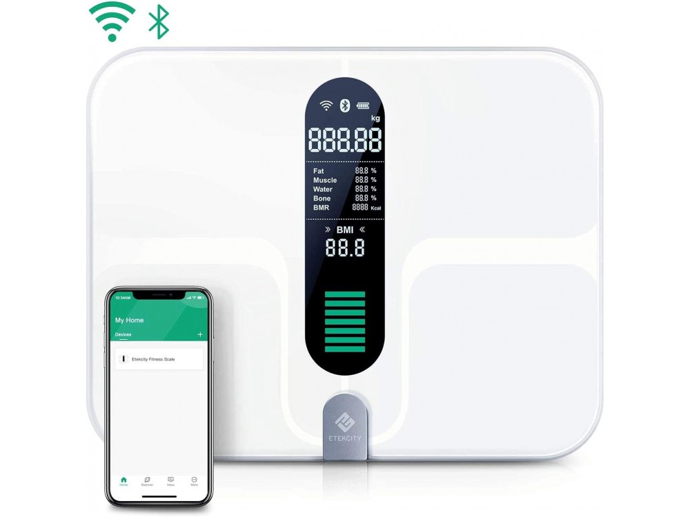 Etekcity ESF00, Smart Scale, Fat Monitor, Body Mass Index with Fitness APP via WiFi & Bluetooth, White