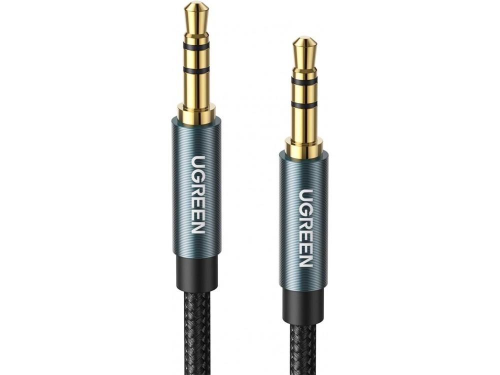 Ugreen Audio AUX Cable, 2m. Gold plated with Nylon Weave 3.5mm, Blue