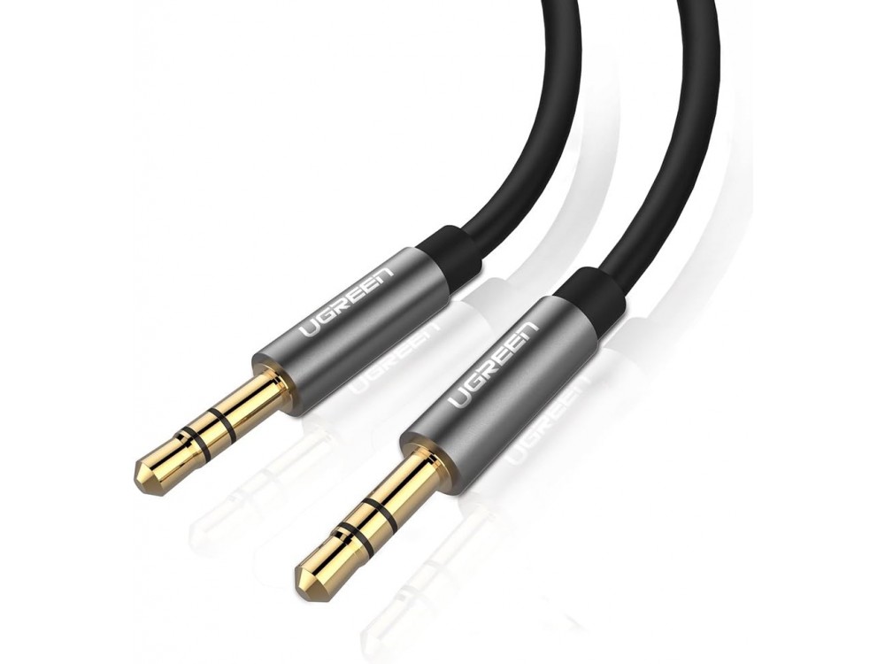 Ugreen Audio AUX Cable, 5m. Gold plated with Nylon Weave 3.5mm, Black