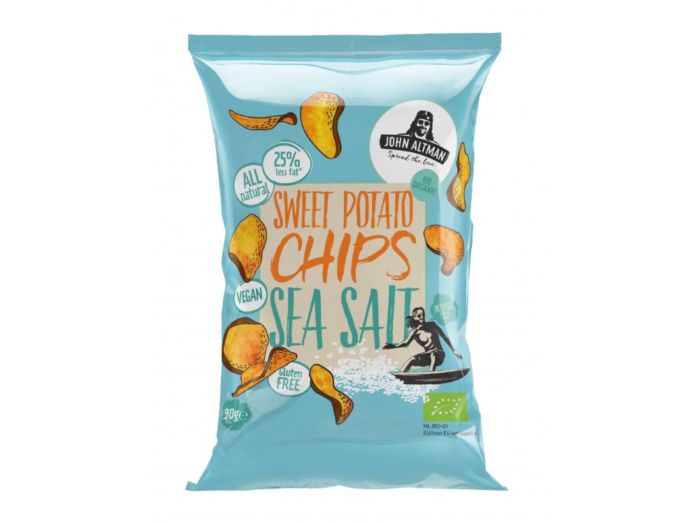 John Altman Sweet Potato Chips Sea Salt, Organic Sweet Potato Chips with Sea Salt 90g