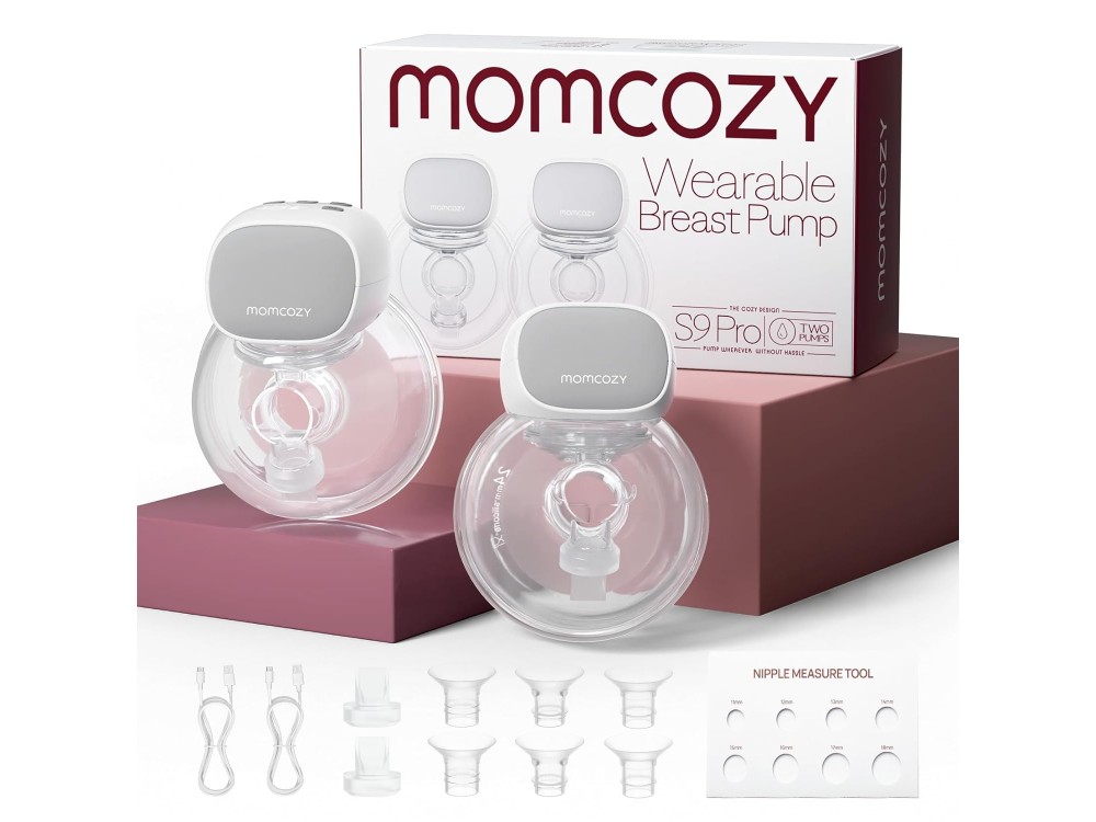 Momcozy S9 Pro Breast Pump Hands Free, Electric Double Breast Pump with 2 Functions & 9 Intensity Levels, Gray