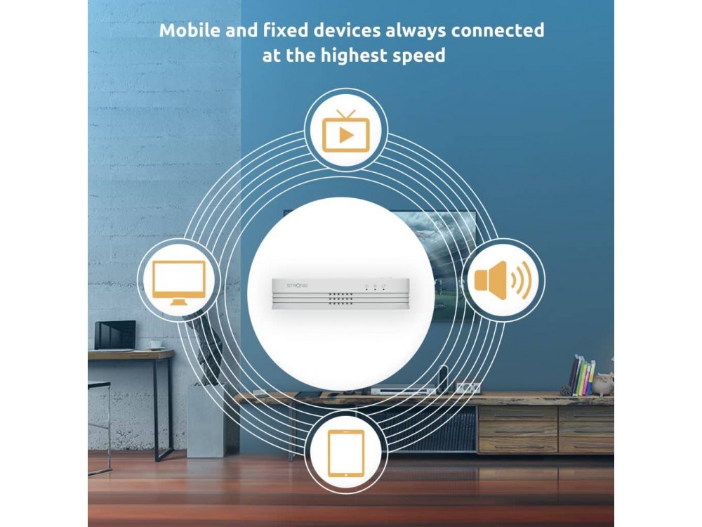 Strong ATRIA Mesh 1200, WiFi Mesh Network Access Point Wi-Fi 5 Dual Band (2.4 & 5GHz), with 3 Gigabit Ethernet Ports, Single