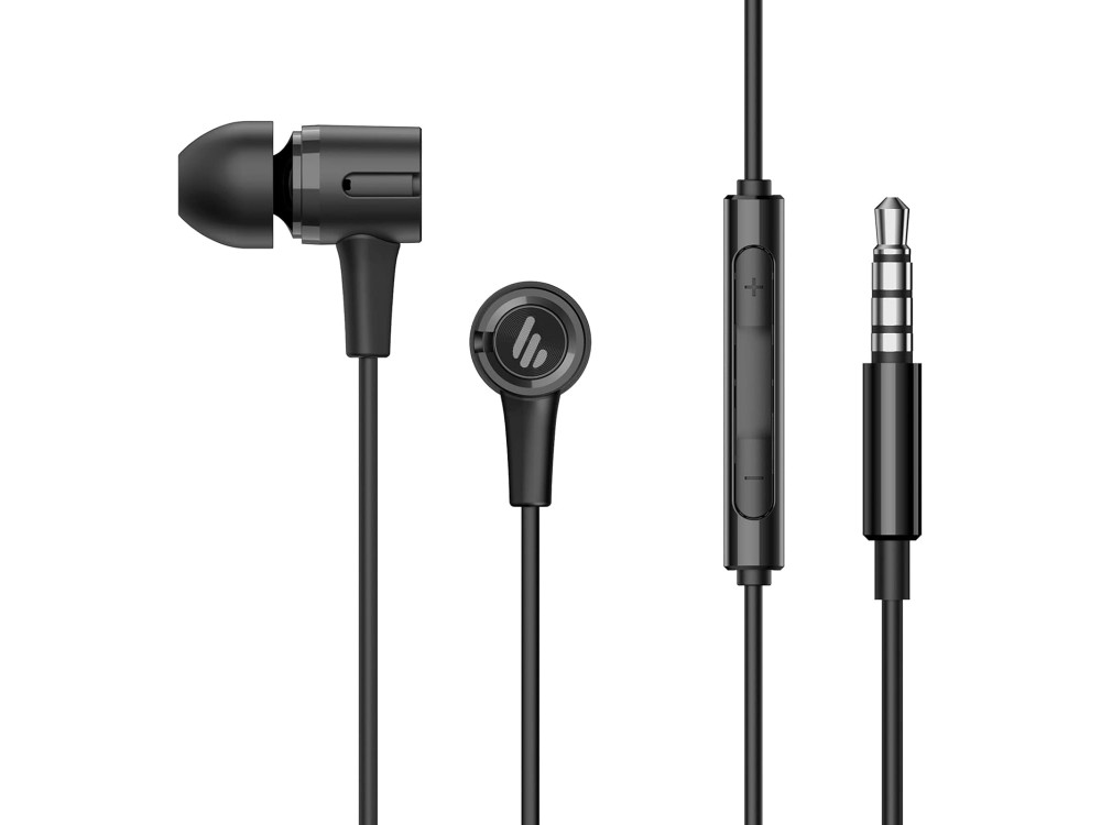 Edifier P205 In-Ear Handsfree Headphone with AUX 3.5mm & Volume Control, Black