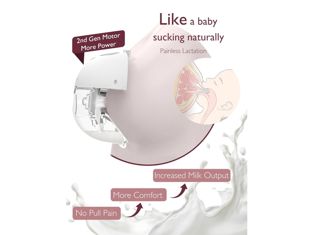 Momcozy M5 Breast Pump Hands Free, Ηλεκτρικό Διπλό Θήλαστρο με 3 Λειτουργίες & 9 Επίπεδα Έντασης, Quill Gray