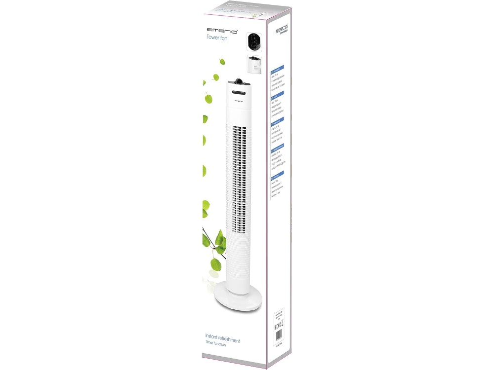 Emerio Fan / Tower without Blades 78cm with Timer, White