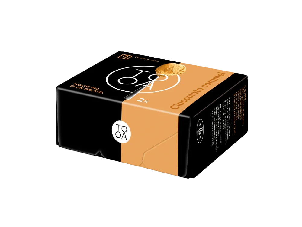 Cioccolato Caramel TooA Gelato with Toffee Caramel, from 100% Natural Ingredients, No Preservatives & Gluten (Set of 2 Pods)