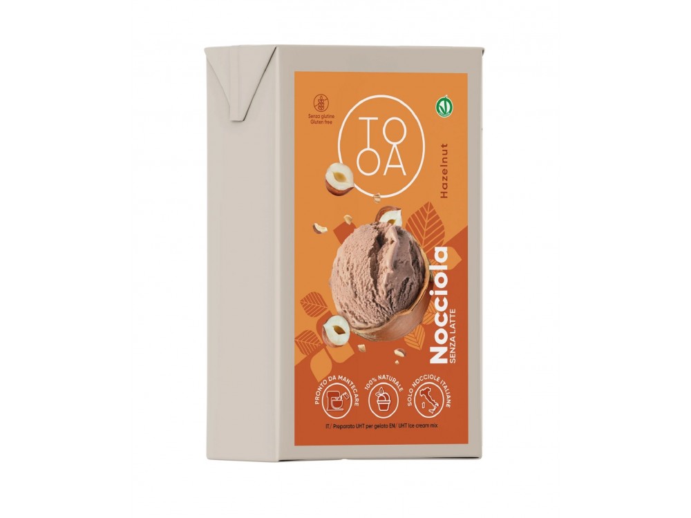 Nocciola TooA Gelato Vegan με Φουντούκια Καμπανίας από 100% Φυσικά Συστατικά Χωρίς Συντηρητικά Γλουτένη & Λακτόζη Συσκευασία 1L