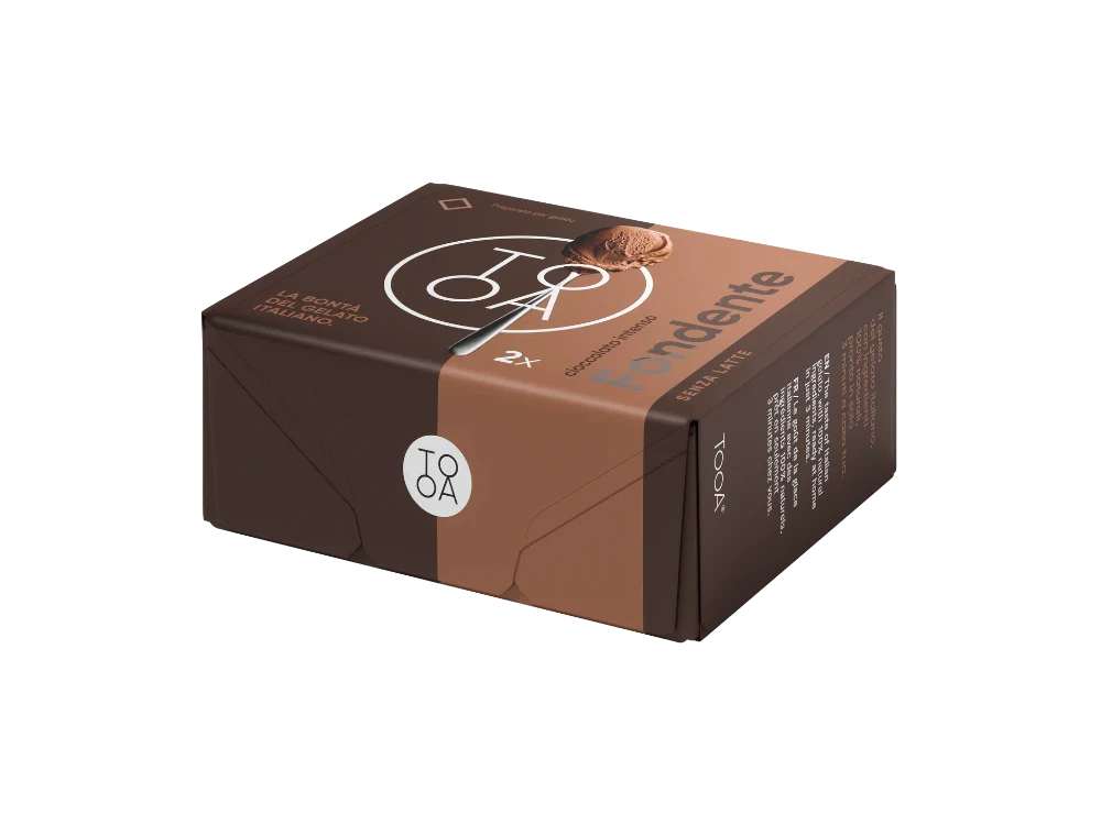 Fondente TooA Gelato Vegan with Dark Madagascar Chocolate 100% Natural Ingredients Free of Preservatives & Gluten (Set of 2 Pods)