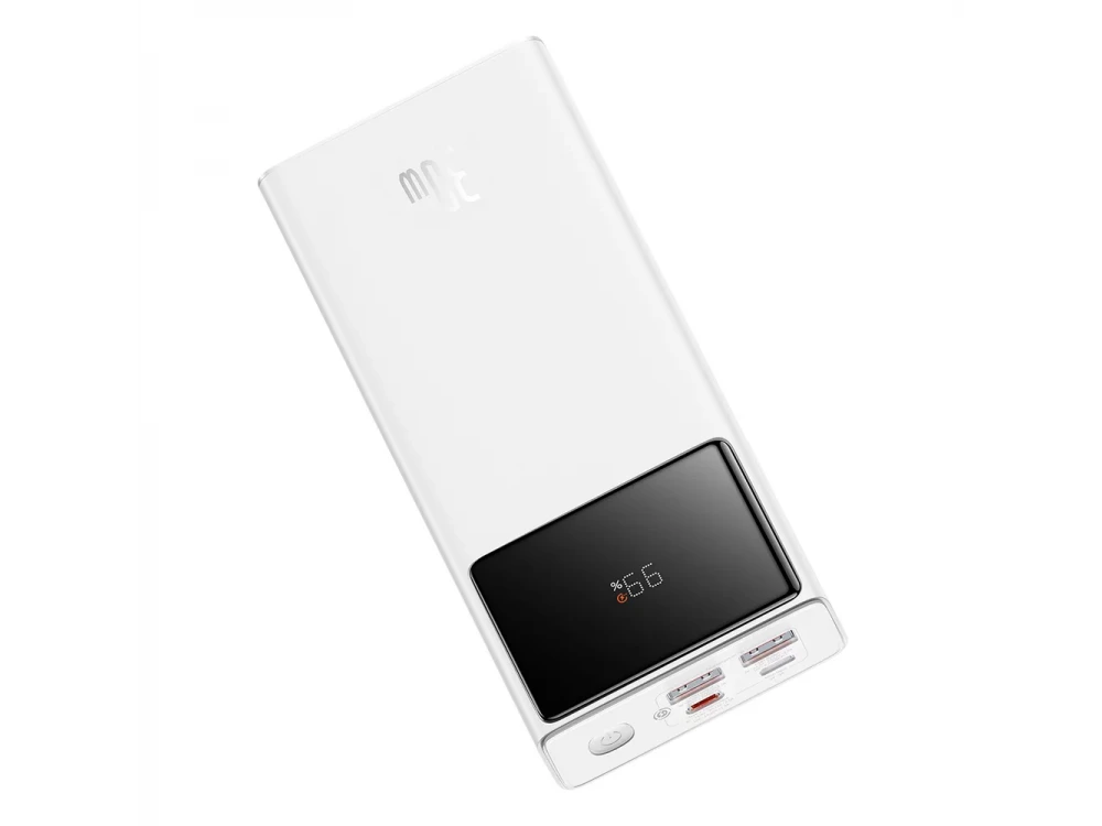 Baseus Star-Lord Power Bank 30k mAh, 30W, PowerIQ, PD, με Καλώδιο USB-A σε USB-C & Ένδειξη LED, White