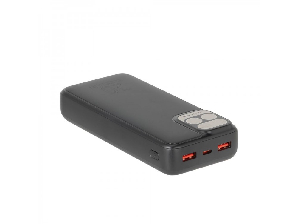 Rivacase VA2521 20000 PD 20W USB-C Power Bank with LCD Screen 20,000mAh Power Delivery & QC3.0, Black