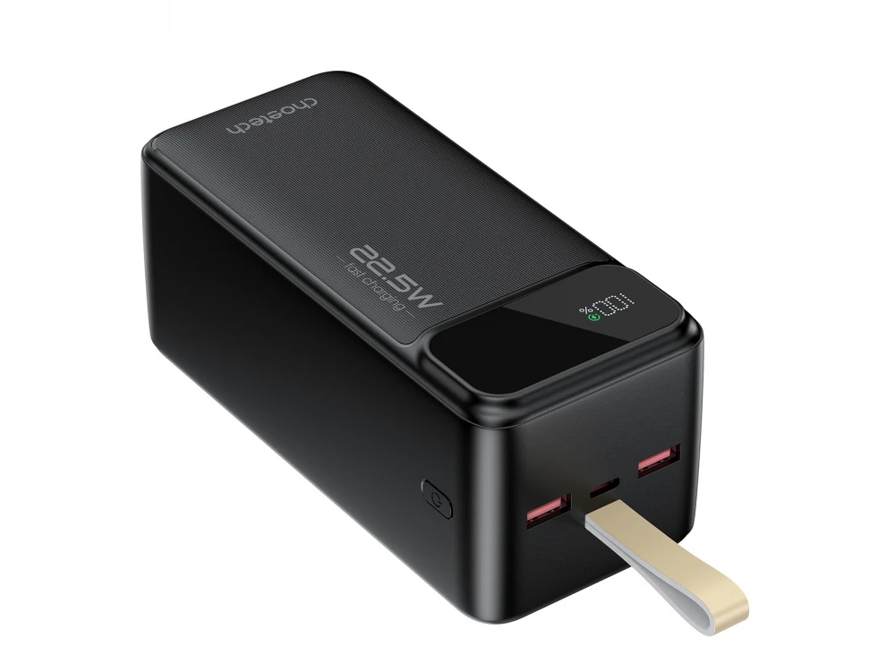 Choetech B732 50000 22.5W PD USB-C Power Bank 50.000mAh Power Delivery & QC3.0, με LED display, Black