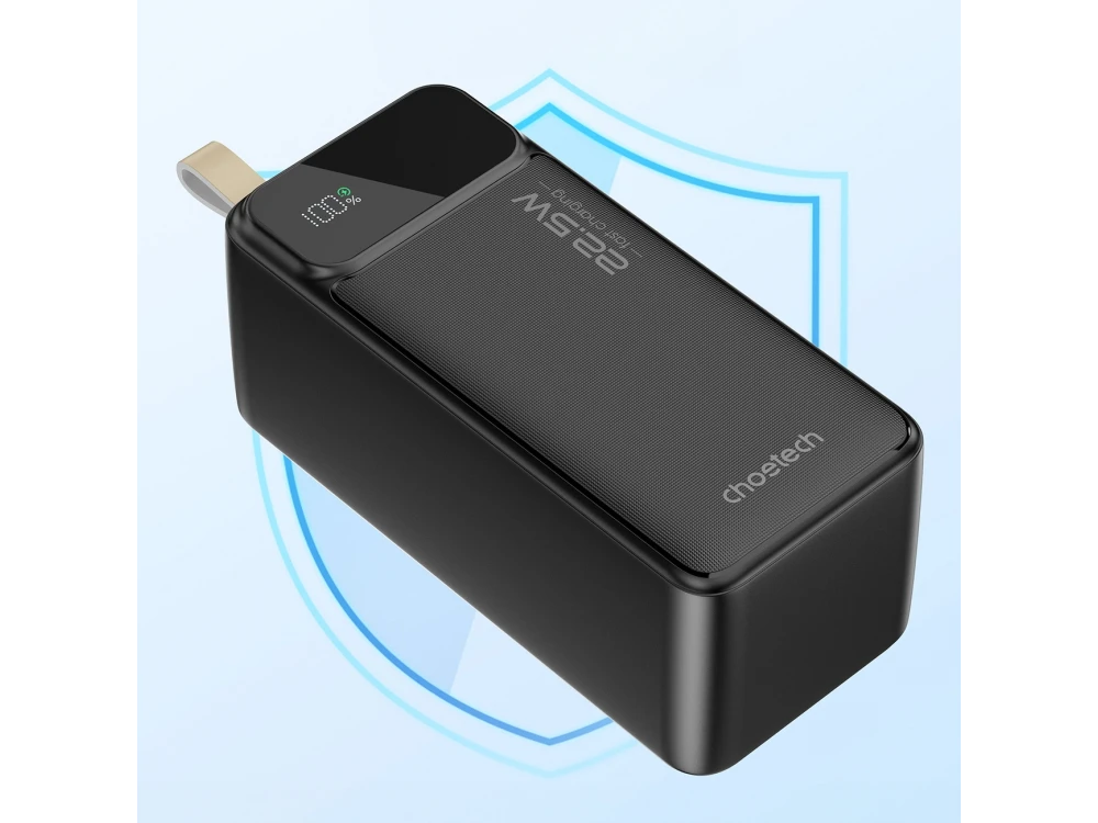 Choetech B732 50000 22.5W PD USB-C Power Bank 50.000mAh Power Delivery & QC3.0, με LED display, Black